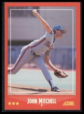 1988 Score #249 John Mitchell RC Rookie New York Mets Baseball Card EX. rookie card picture