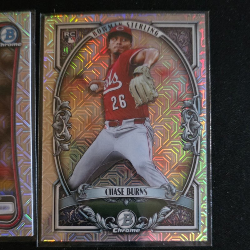 Topps 2026 Chase Burns Cincinnati Reds Bowman Chrome & Sterling RC 2-Card Lot