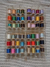 Vintage Falcon Clear Plastic Thread Holder/Display with Thread Supply, 2 Lot!