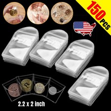 150x Single Pocket Coin Sleeves Flips Currency Bill Holder Clear PVC Individual