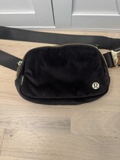 lululemon athletica  Everywhere Black Velour/ Velvet Belt Bag