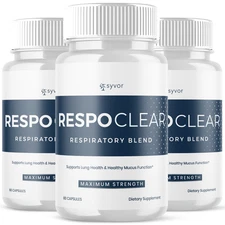 (3 Pack) RespoClear Pills Advanced lungs Health Support Respo Clear 180 Capsules