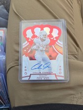 2020 Crown Royale Draft Auto Blue #52 Collin Johnson Texas Rookie WR #'d /20