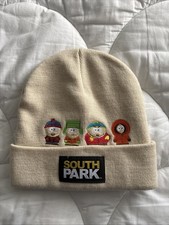 South Park Beanie Hat Adult One Size Cream Knit Embroidered Characters 2024
