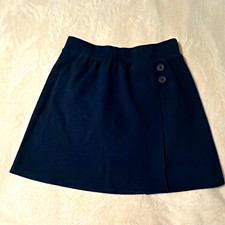 Cat Jack Girls School Uniform Skort Navy XL 14 Solid Knit Stretch Button
