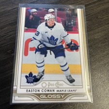 2025-26 Upper Deck Series 1 Hockey Easton Cowan OG-35 Glossy Gold Maple Leafs