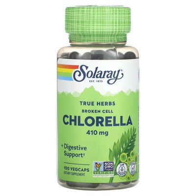 2 X Solaray, True Herbs, Broken Cell Chlorella, 410 mg, 100 Vegcaps