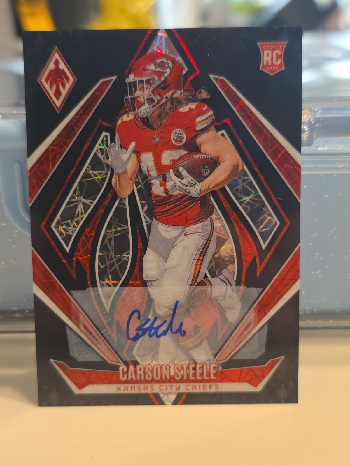 2024 Panini Phoenix - Carson Steele #230 - Black Lazer Rookie Auto (RC) 