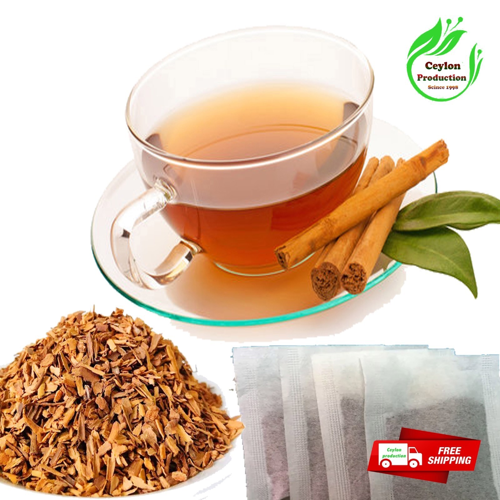 Bolsas de té de canela orgánica infusión de hierbas de Ceilán natural de...