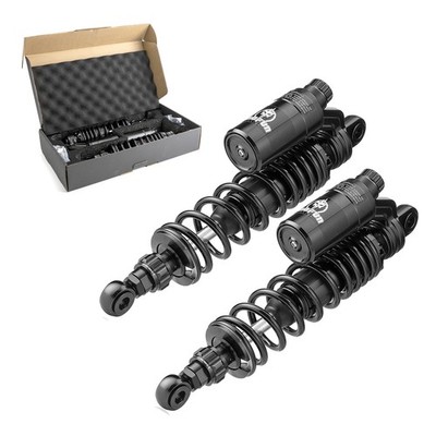 Aluminum 13.4'' Black Reservoir Rear Shocks for Harley Dyna Switchback FXDB FXD