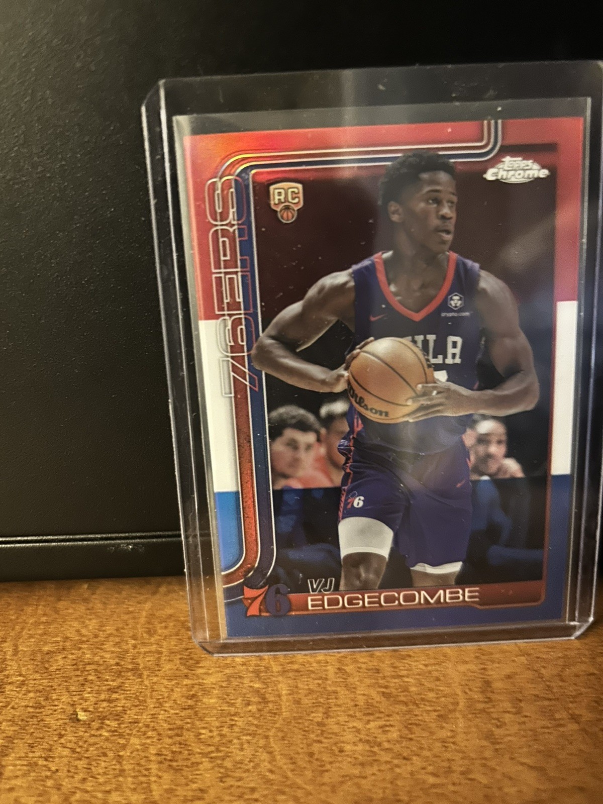 2025-26 Topps Chrome #253 VJ Edgecombe Red White Blue Rookie
