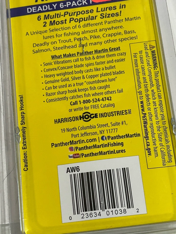 Panther Martin Pro Guide Anywhere Deadly упаковка 6 шт. для ловли форели AW6 новые нераспакованные рыболовные приманки - Изображение 3 из 3