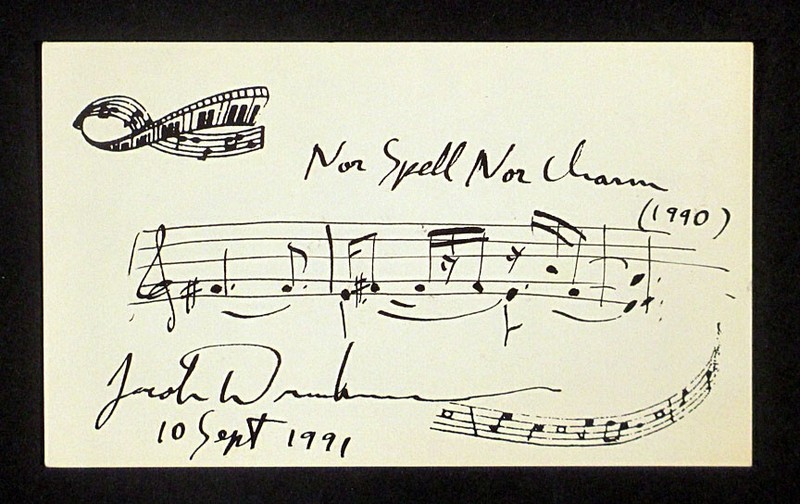 1991 JACOB DRUCKMAN American Classical Composer AMQS Autograph PULITZER PRIZE