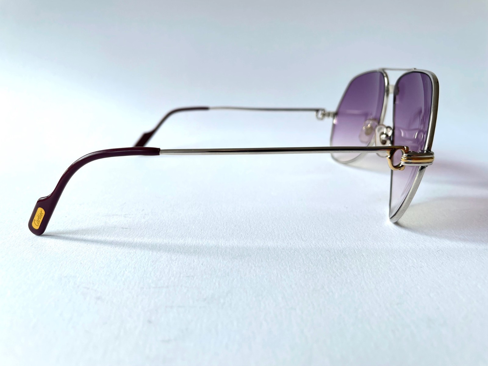 vintage CARTIER VENDOME Louis LC sunglasses custom platinum silver LARGE 62*14 2 image 10