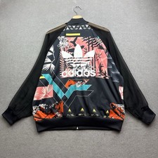 Adidas Farm Rio Jacket Women UK 16 L BRAZIL Floral Full Zip Originals Mesh Ora