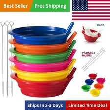 Cereal Bowls with Straws for Kids - Set of 6 - 20-Ounce Bowls Bpa-Free Plastic