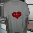 VINTAGE 1970S/80S WOMANS "I LOVE" WITH LOGO TSHIRT SIZE 7--SEE PICTURES