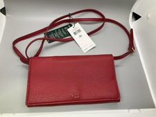  LAUREN RALPH LAUREN Newbury Kaelyn Crossbody Purse Red Leather New NWT