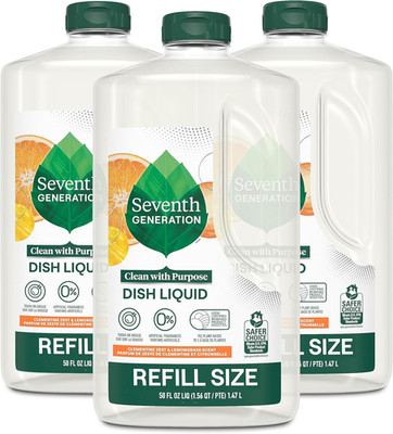 Seventh Generation Dish Liquid Refill 50 oz Lemongrass Clementine 3-Pack