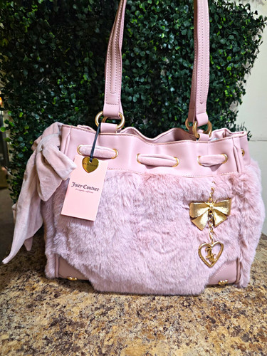Juicy Couture Soul Sister Dusty Blush Daydreamer Tote Bag Fiocco Cuore Charm prezzo ebay