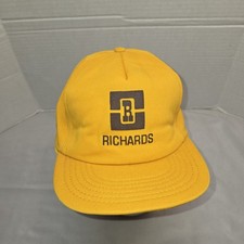 Rare VTG Electric Co Patch Spell Out Snapback Hat Cap 70s Yellow Made USA 