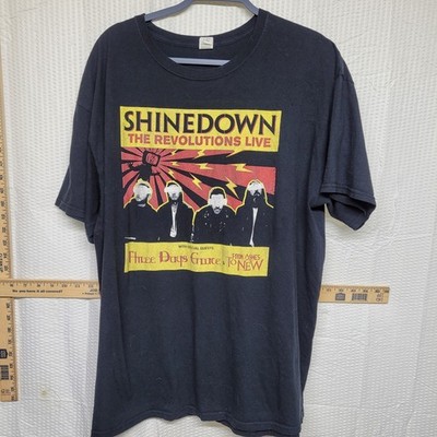 Shinedown The Revolutions Live 2023 Tour Shirt Three Days Grace XL Black Tee
