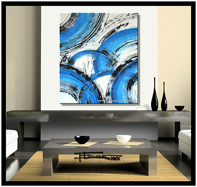 ABSTRACT PAINTING Modern Canvas WALL ART Large, Signed, Framed, USA ELOISExxx