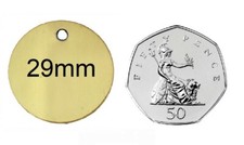 ENGRAVED PET TAGS - Personalised id dog cat tag Brass name small large identity