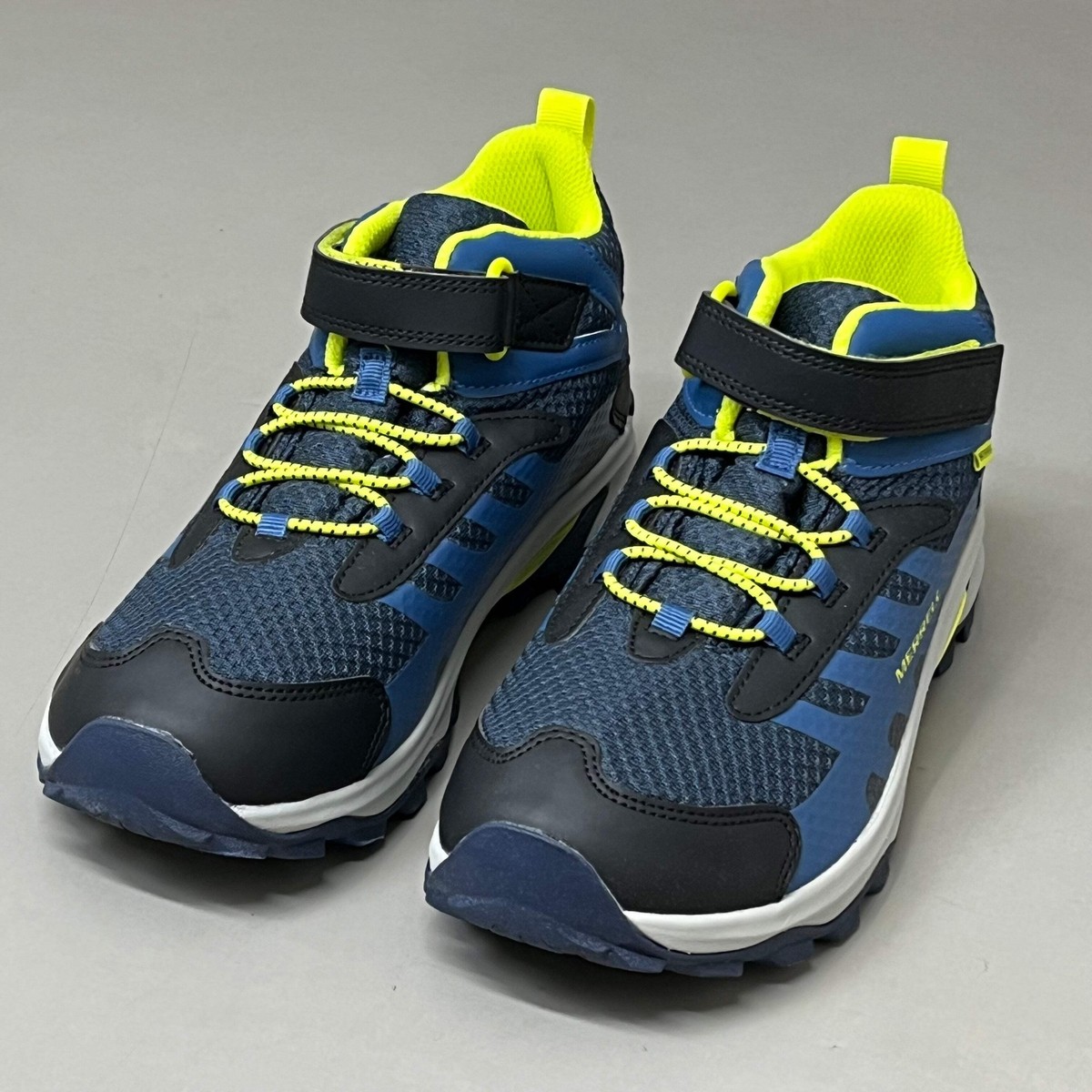 MERRELL Moab Speed Mid Waterproof Hiking Boots Kids Sz 07 M Navy