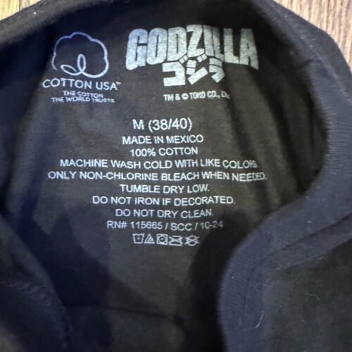 New Godzilla Official Black Short Sleeve Graphic Tee Godzilla M Japanese Monster - Picture 3 of 4