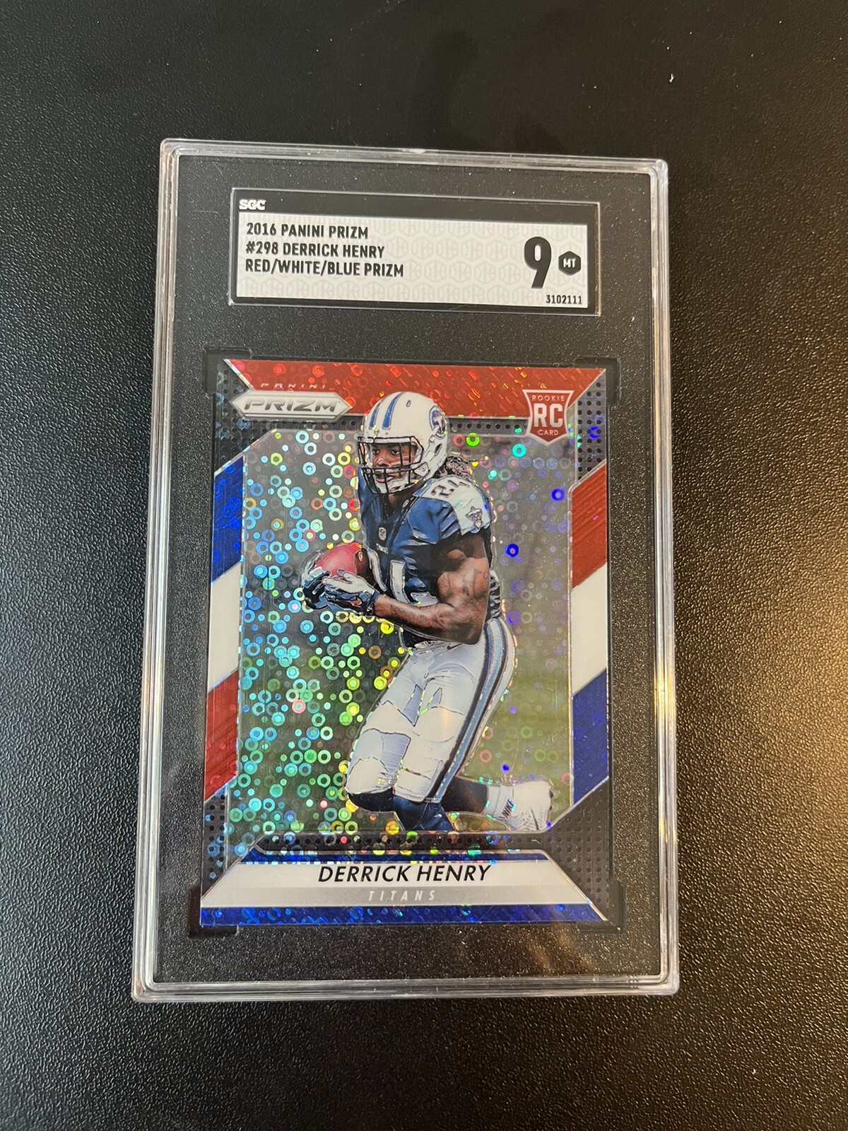 2016 Panini Prizm Derrick Henry RC SGC 9 Mint Red White Blue Disco #298