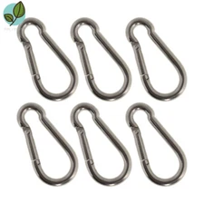 6 Pack Easy To Install 304 Stainless Steel Clips Spring Snap Hook Carabiner