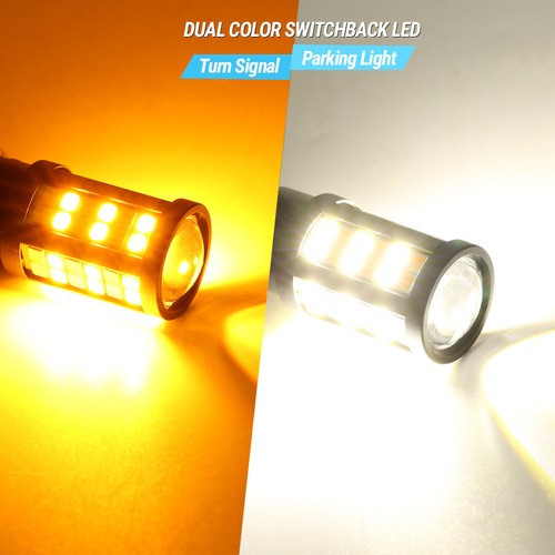 3157 Switchback Daul Color DRL White/Amber LED Front Turn Signal Light Bulbs - 第 5/9 張圖片