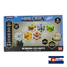 Paladone Minecraft Hexagon LED Block Lights Customizable Decor Remote 6 Cubes