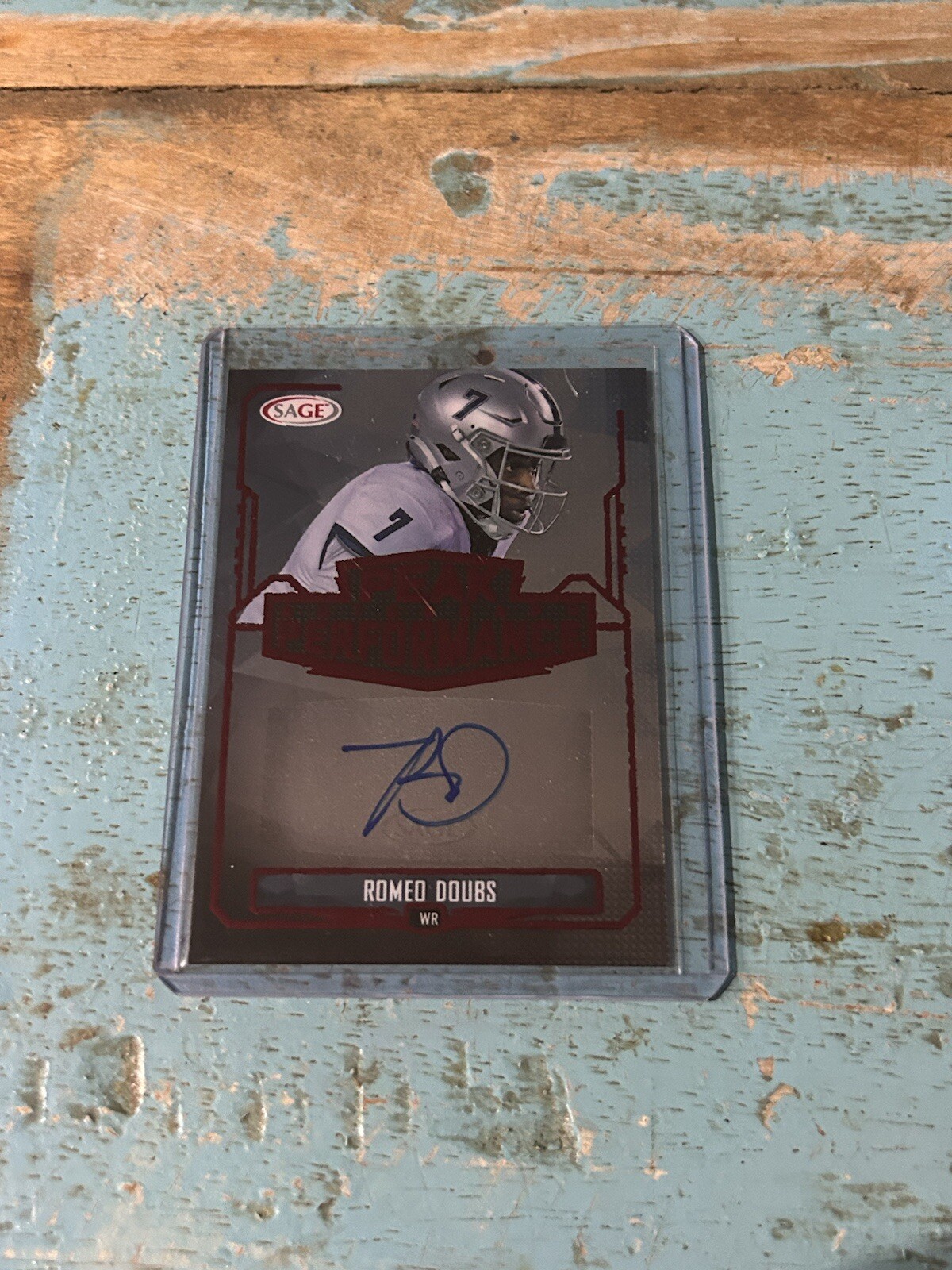 2022 Sage Low Series Peak Performance Autographs Romeo Doubs PKA-RD Red Auto