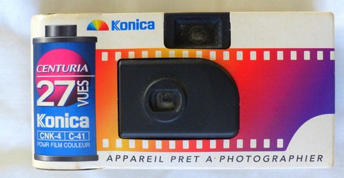 Appareil Photo Jetable Konica 24x36 Publicitaire Citroën - Étanche - Jaune - Format 35mm - Occasion (emballé)
