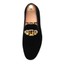 Handmade FERUCCI Men Black Velvet Slippers loafers with Gold Horsebit