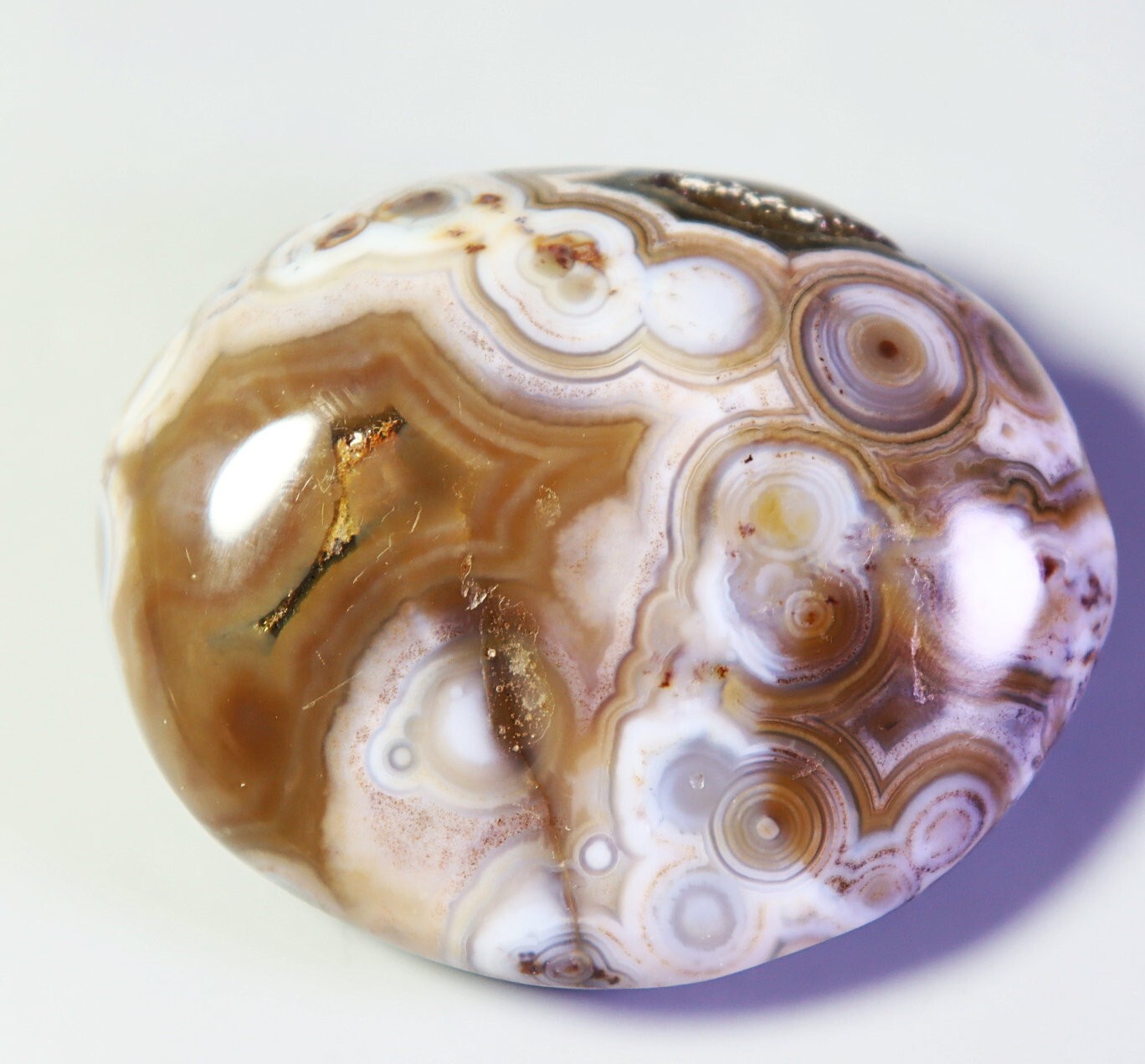 Natural Ocean Jasper Agate Eye Quartz Crystal Reiki Palm Stone Mineral Specimen