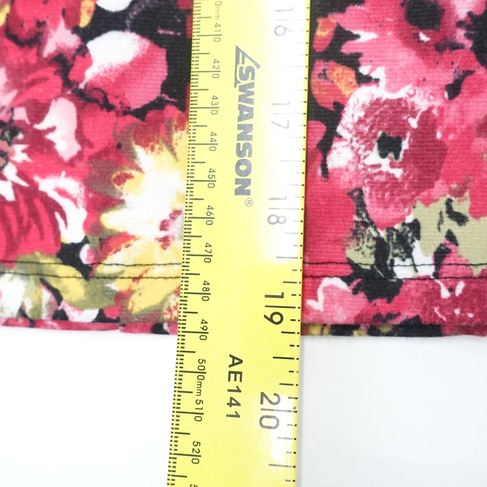 Falda lápiz Xhilaration para mujer mediana multicolor floral poliéster elástico con volantes Foto 2 de 4