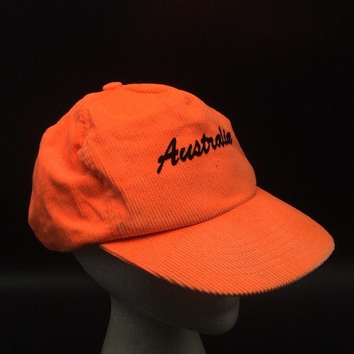 Orange Corduroy Australia Trucker Hat Ball Cap Vtg Snapback Embroidered Taiwan - Picture 12 of 12