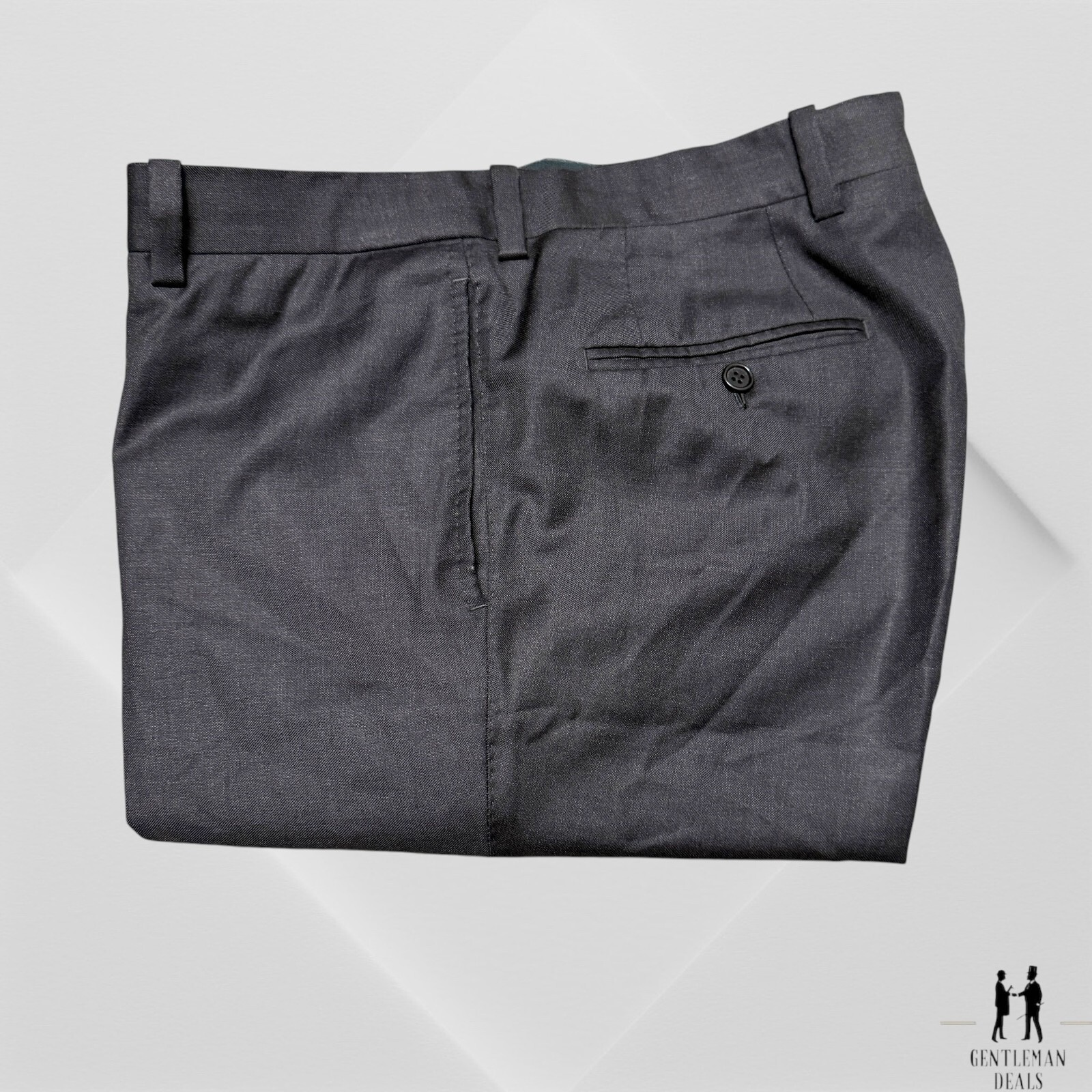 Mark Pomerantz Wool Charcoal Solid Bespoke Dress … - image 2