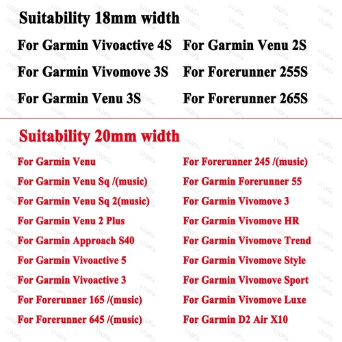 For Garmin Vivoactive 4S Venu 2S Move 3S Replacement Watch 18mm Sport Strap Band - Picture 6 of 17