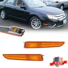 2PCS Amber Lens Front Bumper Side Marker Lights Lamps For 2010-2012 Ford Fusion