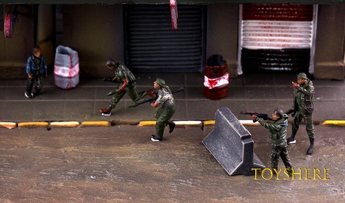 War on terrorism 1/72 TANK 1:72 figure 9pcs USA Soldiers VS Rebels Middle East - Picture 5 of 9