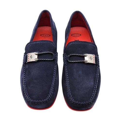 Tod’s for Ferrari Suede Gommino Driving Loafers Navy Blue UK 7 US 8 - NWB $695 - Picture 2 of 8