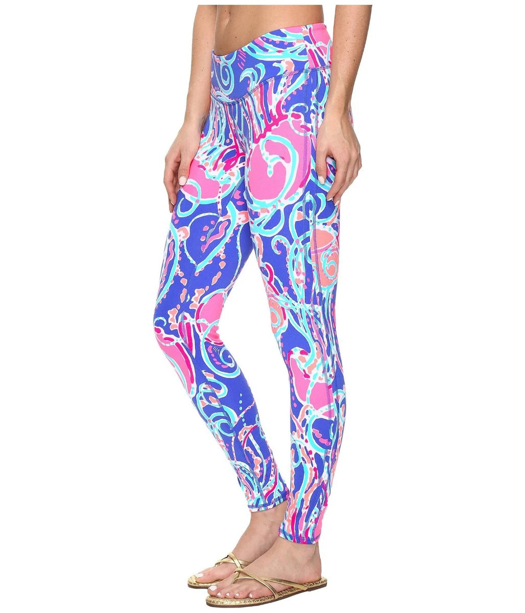 NEW Lilly Pulitzer LUXLETIC WEEKENDER LEGGING Iris Blue Pop Up Jellies Be  Jammin