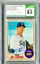 2017 TOPPS Heritage High Number JOSE DELEON Real One Auto CSG 8.5/ Auto 10 RC