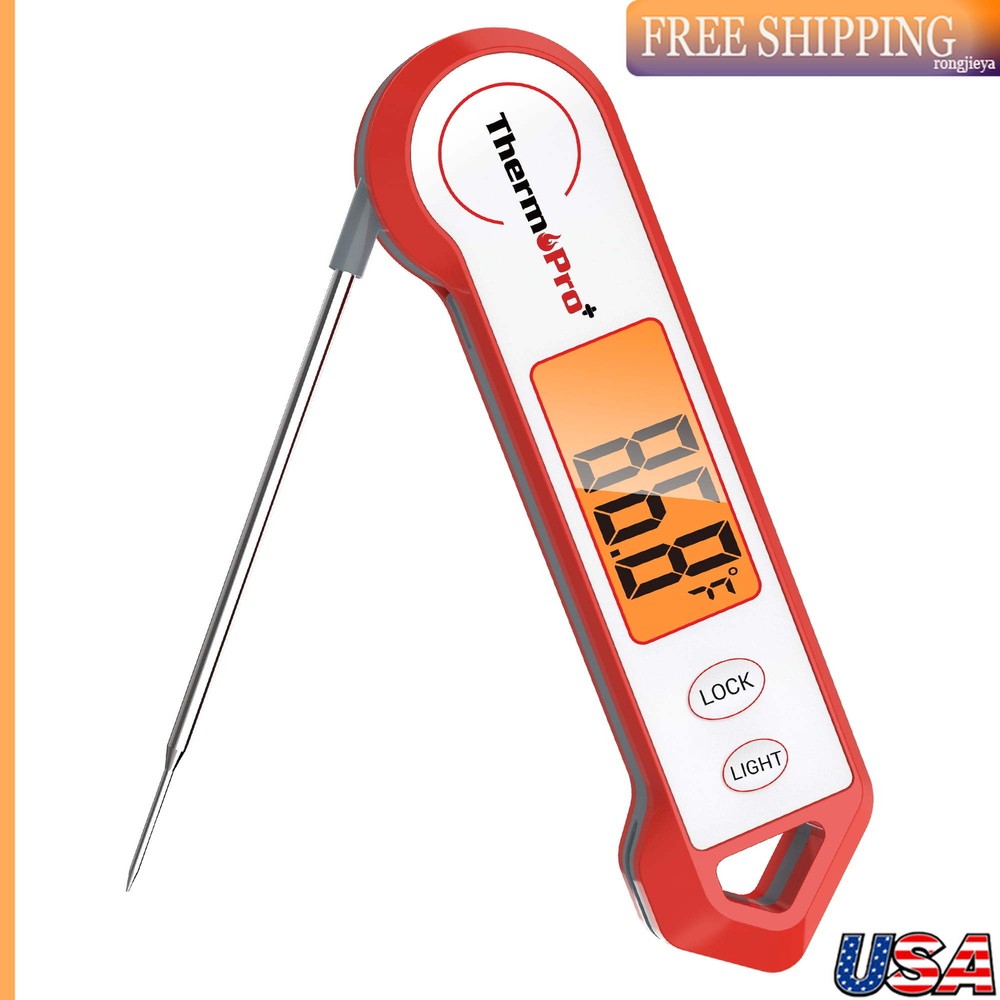 Waterproof Meat Thermometer w/ Magnet LED Display & Stainless Steel Grilling US