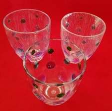 Plastic Tumblers Polka Dot Pattern - set of 3