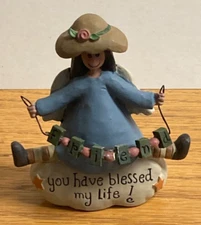Suzi Skoglund Blossom Bucket "FRIEND You Have Blessed My Life" ANGEL Figurine